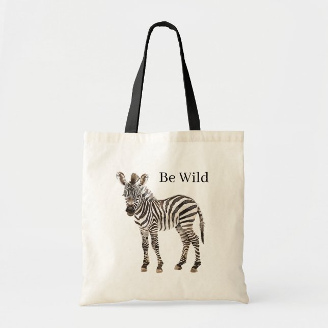 Bolsa Tote Animais de Safari de Zebra (Frente)