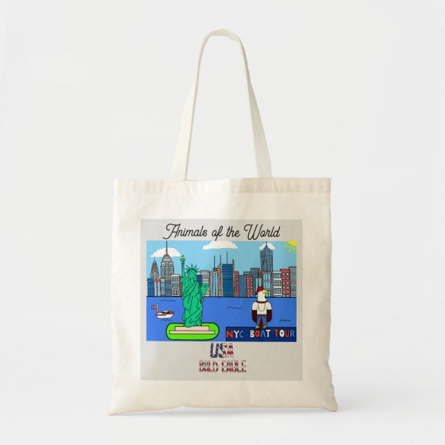 Bolsa Tote Animais do Mundo EUA: Águia Americana (Frente)