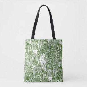Bolsa Tote animais festivos verdes