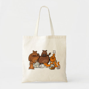 Bolsa Tote Animais Florestais Engraçados