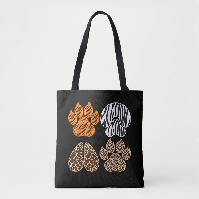 Bolsa Tote Animais Fofos Desenho de Impressão de Animais Vida (Frente)
