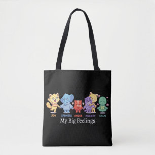 Bolsa Tote Animais Fofos Kawaii Saúde Mental Emoções & Sentim
