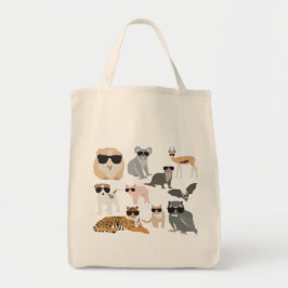 Bolsa Tote Animais legal e Engraçados Vestindo óculos escuros