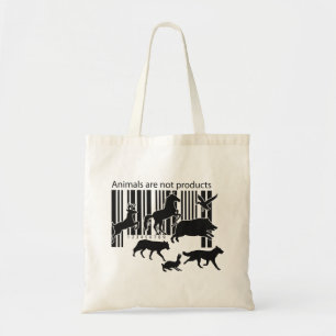 Bolsa Tote Animais não são produtos Código de barras Vegan