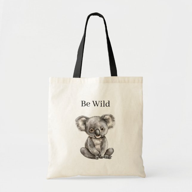 Bolsa Tote Animais Safari Koala Panda (Frente)