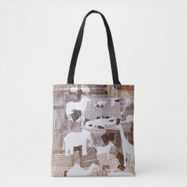 Bolsa Tote animais selvagens com texto