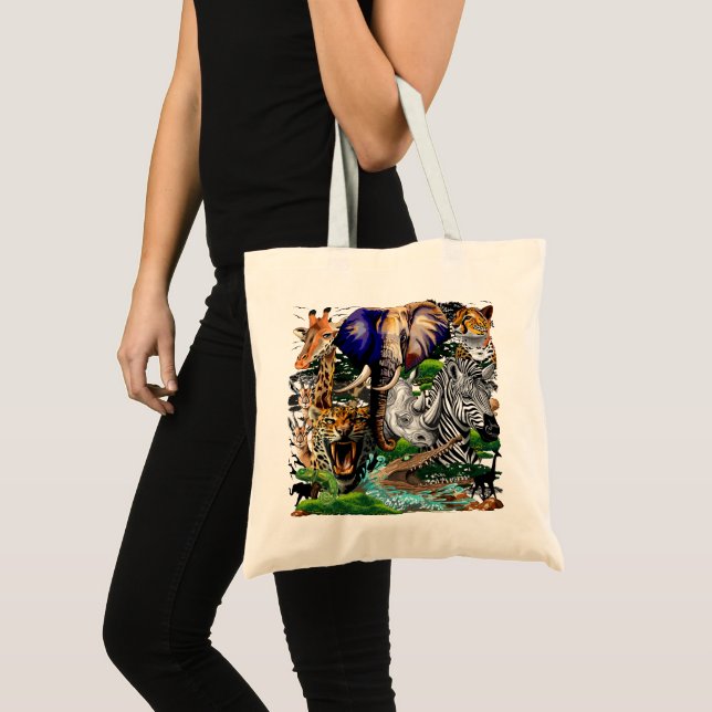 Bolsa Tote Animais Selvagens da savana africana (Frente (produto))