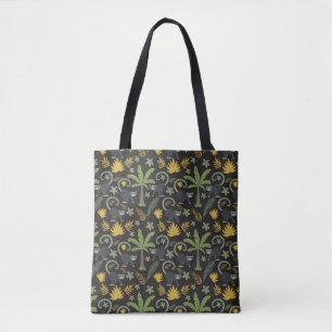 Bolsa Tote Animais tropicais, palmeira-macaco, padrão sem des