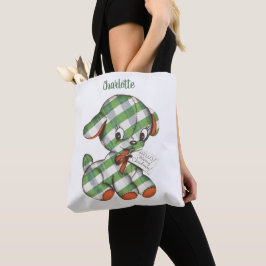 Bolsa Tote Animal de pelúcia vintage de cachorro em gingado d