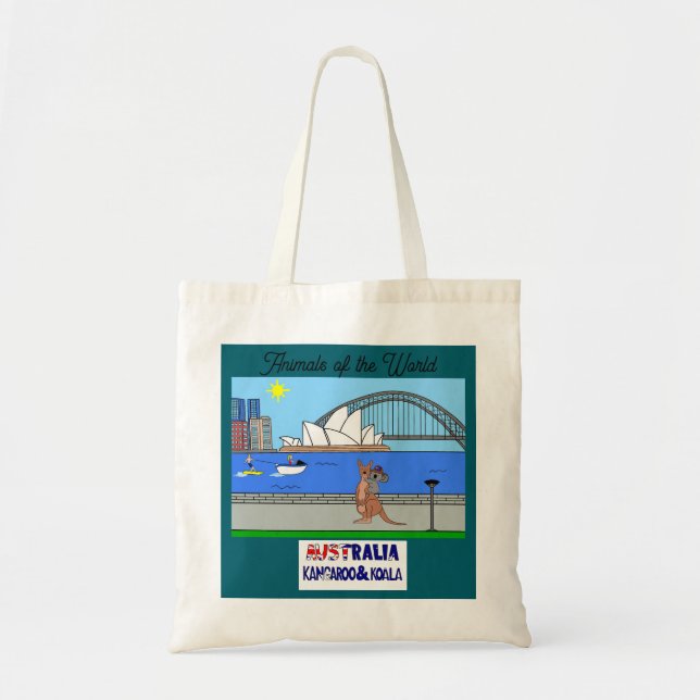 Bolsa Tote Animals of the World Australia Kangaroo & Koala (Frente)