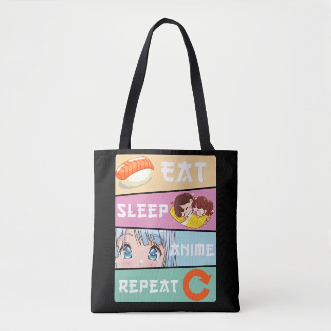 Bolsa Tote Anime bonitinho assistindo moça japonesa animação  (Frente)