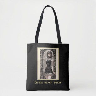 Bolsa Tote Anime Chico Retroativo Pequeno Vestido Preto