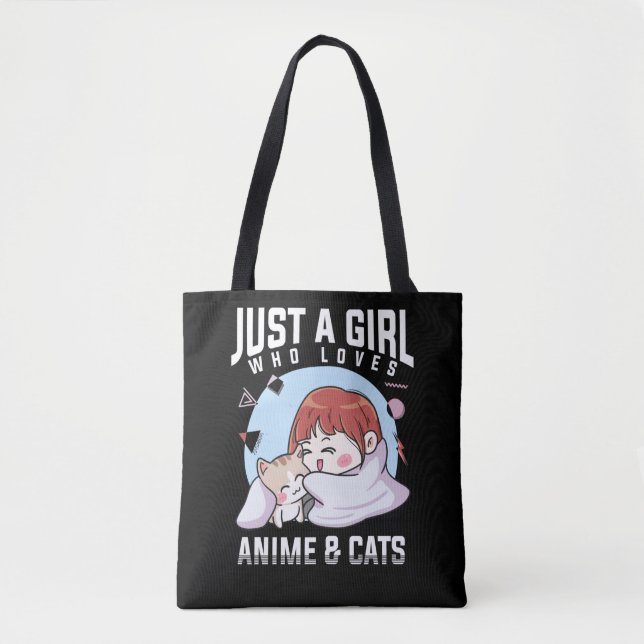 Bolsa Tote Anime e Cats Otaku Japonês Anime Girl (Frente)