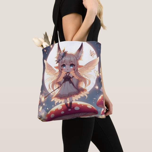 Bolsa Tote Anime Girl Pixie Hippie Moon Fairy (Close Up)