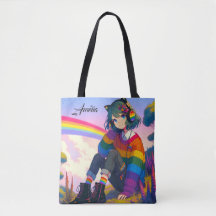 Anime Girl Rainbow Sweater Personalizado