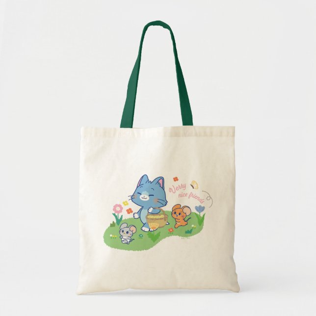Bolsa Tote Anime Tom, Jerry e Tuffy Picnic (Frente)