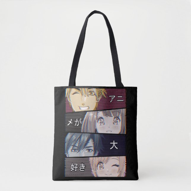 Bolsa Tote Anime Vaporwave Aestética Japonês Otaku (Frente)