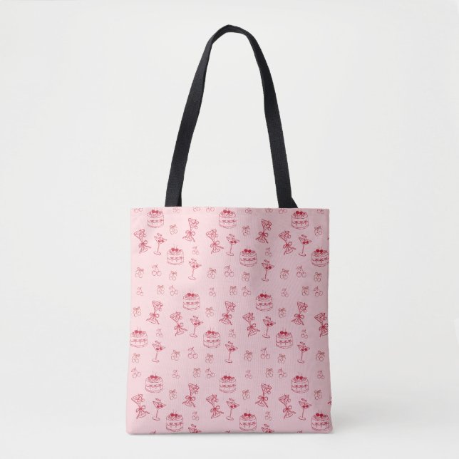 Bolsa Tote Aniversário Cereja no Topo (Frente)