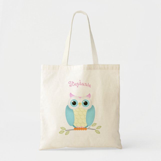 Bolsa Tote Aniversário da Coruja Doce (Frente)