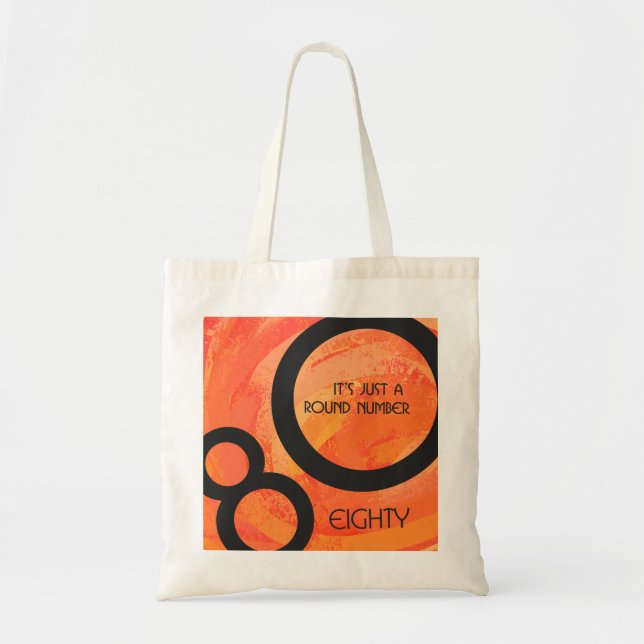 Bolsa Tote Aniversário da Década Laranja 80 (Frente)