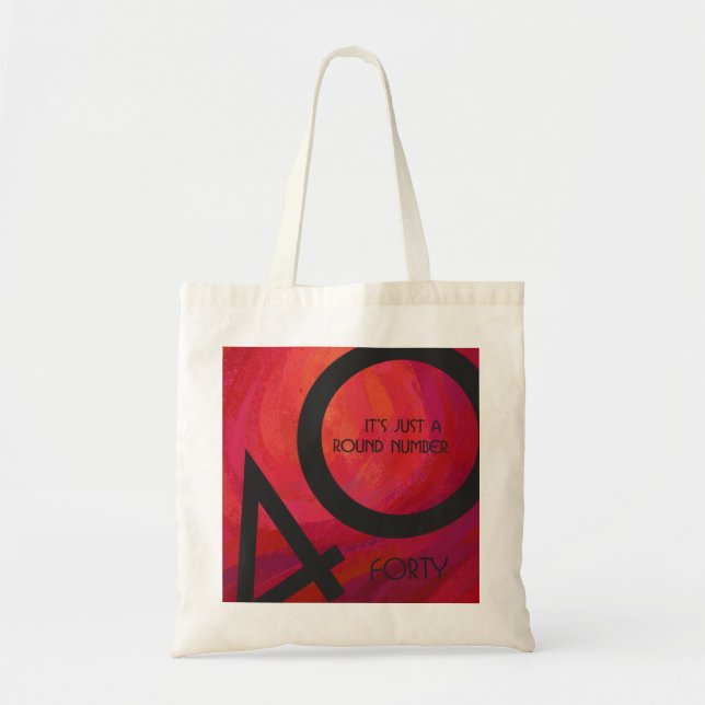 Bolsa Tote Aniversário da Década Vermelha 40 (Frente)