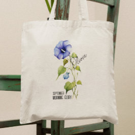 Bolsa Tote Aniversário da Flor Mês de Setembro da Manhã Nome 