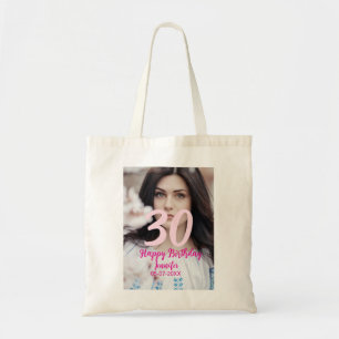 Bolsa Tote aniversário de 30 anos adicionar nome data ano fot