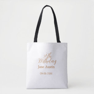 Bolsa Tote aniversário de 30 anos cobre marrom simples elegan