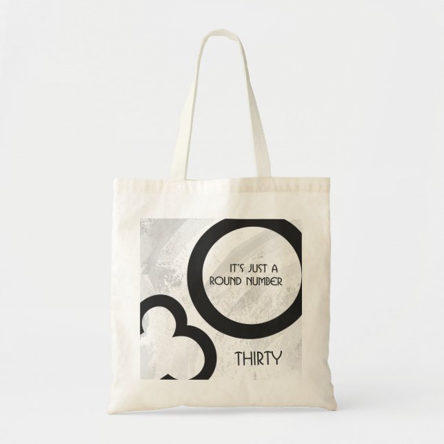 Bolsa Tote Aniversário de 30 Décadas Branco (Frente)