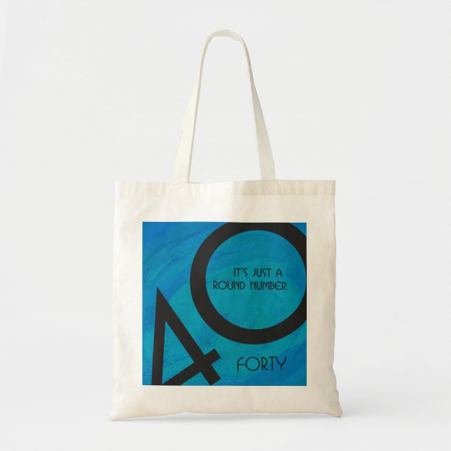 Bolsa Tote Aniversário de 40 Décadas Azul (Frente)