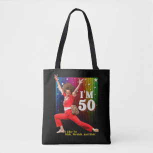 Bolsa Tote Aniversário de 50 anos engraçado Kick & Stretch Sa