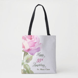 Bolsa Tote Aniversário de 55 anos da Irmã Personalizado com R