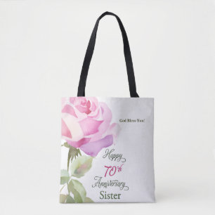 Bolsa Tote Aniversário de 70 anos da Irmã Jubileu Rosa Rosa P
