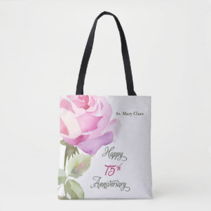 Bolsa Tote Aniversário de 75 anos da Freira Rosa Rosa