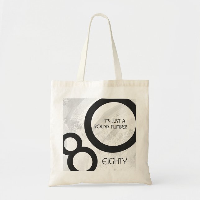 Bolsa Tote Aniversário de 80 Décadas Branco (Frente)