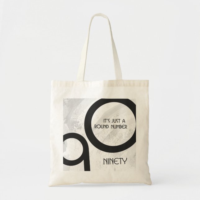 Bolsa Tote Aniversário de 90 Décadas Branco (Frente)
