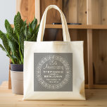 Bolsa Tote Aniversário de Casamento de 25 Personalizado<br><div class="desc">Cinzas tradicionais Prata e Fronteira Branca - presente perfeito para pais ou avós. Uma manutenção que você pode personalizar.</div>