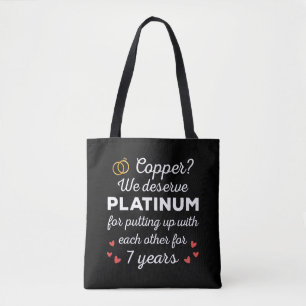 Bolsa Tote Aniversário de Casamento de 7 I - Casal Engraçado