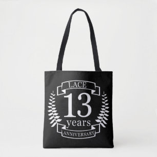 Bolsa Tote Aniversário de casamento tradicional do local 13 a