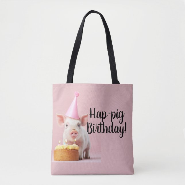 Bolsa Tote Aniversário de porco! (Frente)