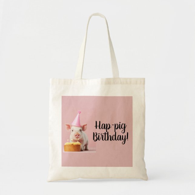 Bolsa Tote Aniversário de porco! (Frente)