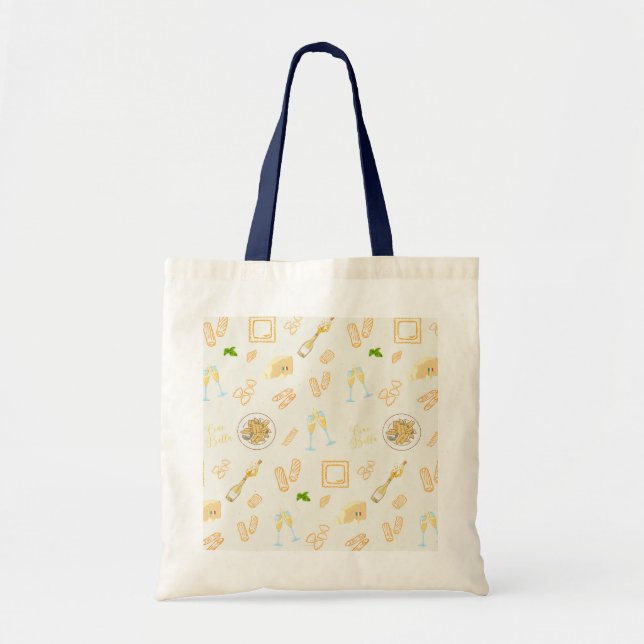 Bolsa Tote Aniversário de Prosecco e Massa (Frente)
