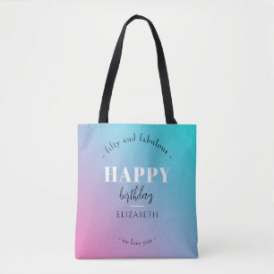 Bolsa Tote Aniversário design minimalista em cores pastosas