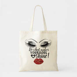 Bolsa Tote Aniversário Gift Lash Makeup Kiss Lip Cinza Person