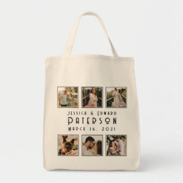 Bolsa Tote Aniversário moderno do Casal de Colagem de Fotos E
