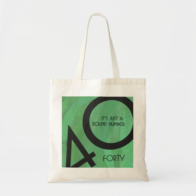 Bolsa Tote Aniversário Verde de 40 Décadas (Frente)