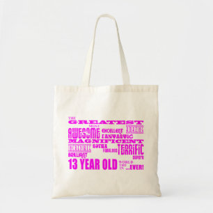 Bolsa Tote Aniversários das meninas 13os: Grande adolescente