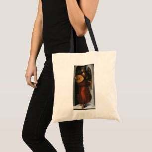 Bolsa Tote Anjo em Vermelho com Alaúde de Leonardo da Vinci