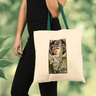Bolsa Tote Anjo Vitoriano e Flores de Lírio de Páscoa Vintage