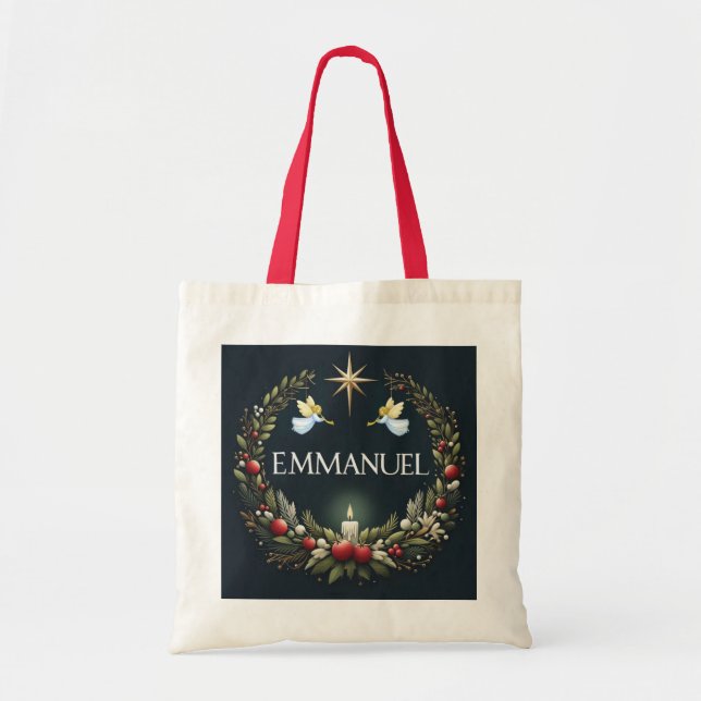 Bolsa Tote Anjos de Natal Emmanuel (Frente)